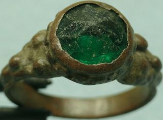 19th C.  Bronze Ring W/ Glass Stone
