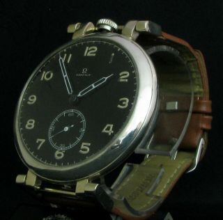 OMEGA Antique 1909 Rare Large Wristwatch Metal Dial 2