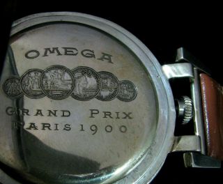 OMEGA Antique 1909 Rare Large Wristwatch Metal Dial 7