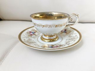 White And Gold Mini Tea Cup Demitasse Gold Mug Wako Occupied Japan Porcelain