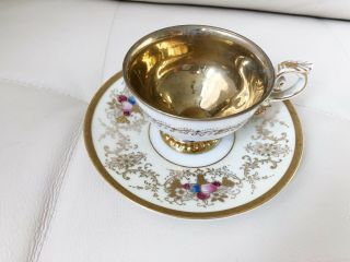 White And Gold Mini Tea Cup Demitasse Gold Mug Wako Occupied Japan Porcelain 2