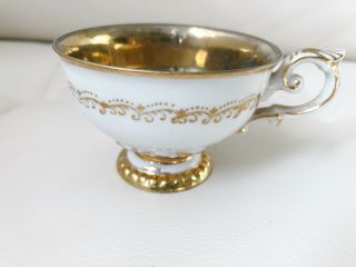 White And Gold Mini Tea Cup Demitasse Gold Mug Wako Occupied Japan Porcelain 4