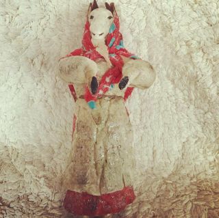 Old Christmas Tree Antique Christmas Toys Cotton,  Handmade,  " Goat In A Scarf " 40