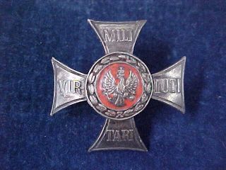 Polish Poland Cap Badge Order Of The Virtuti Militari (eagle In Centre)