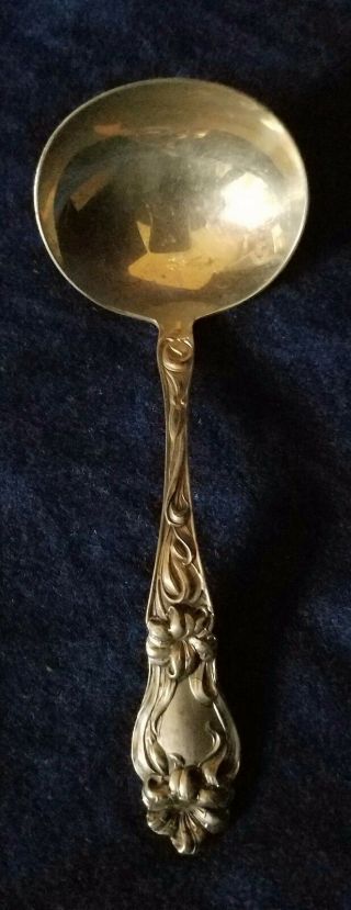Lily - Floral 6 1/8 " Gravy Ladle By Frank Whiting 1910