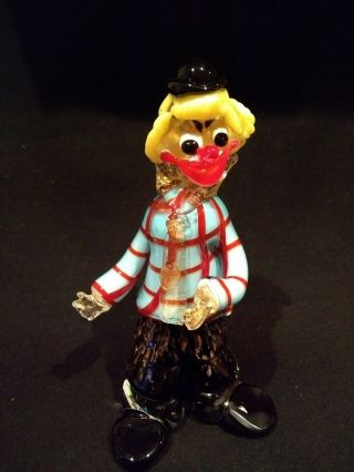 Vintage Murano Glass Clown,  Alfredo Barbini Figure