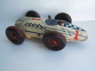 Vintage Marx Tin Metal Wind - Up Race Car 1