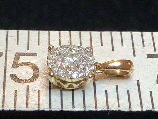 ESTATE VINTAGE 14K WHITE GOLD NATURAL DIAMOND PENDANT CHARM DESIGNER SIGNED AVJX 8