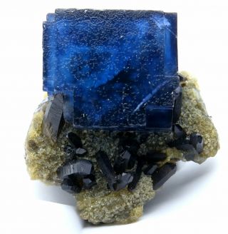 295.  7g Rare Large Particles Blue Cube Fluorite Crystal Mineral Specimen/China 10