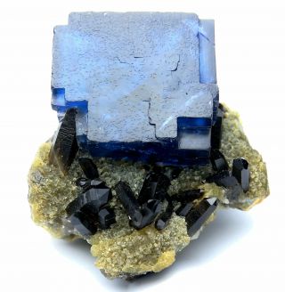 295.  7g Rare Large Particles Blue Cube Fluorite Crystal Mineral Specimen/China 2