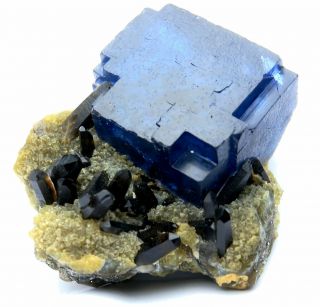 295.  7g Rare Large Particles Blue Cube Fluorite Crystal Mineral Specimen/China 3