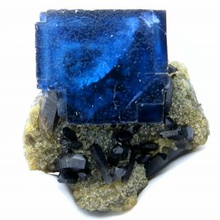 295.  7g Rare Large Particles Blue Cube Fluorite Crystal Mineral Specimen/China 5