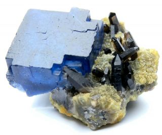 295.  7g Rare Large Particles Blue Cube Fluorite Crystal Mineral Specimen/China 6