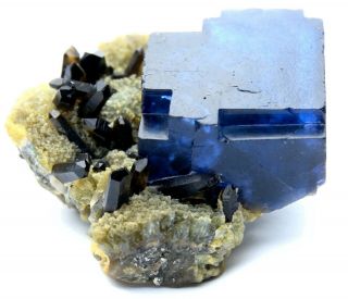 295.  7g Rare Large Particles Blue Cube Fluorite Crystal Mineral Specimen/China 8