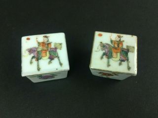Antique 19 C.  Chinese Famille Rose Porcelain Scent Boxes.