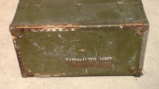 Old US WW2 Style Korean War era 1946 dated Foot Locker Trunk in 7