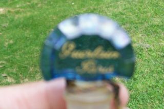 shalimar guerlain glass perfume bottle made in france blue top 3