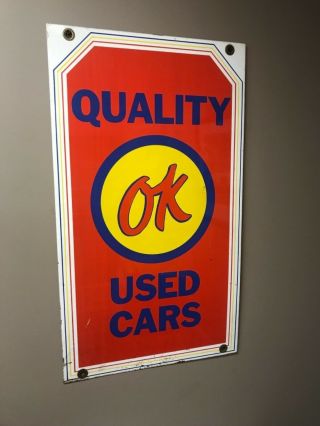 Vintage Ok Chevrolet Double Sided Sign Wow