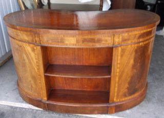 Vintage Sligh kidney Shaped Mahogany Desk 5