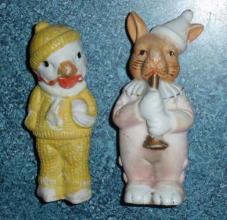 Antique / Vintage Porcelain Duck & Rabbit Collectible Figurines - Rare