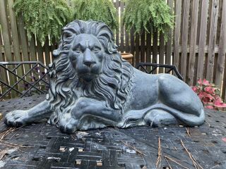 Virginia Metalcrafters Rare Lion Hearth Garden Cast Aluminum Statue Metal Large
