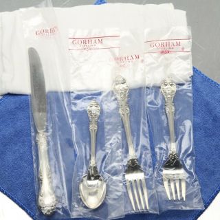 Gorham King Edward Sterling Silver Four (4) Piece Place Size Setting In Bags