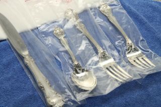 Gorham King Edward Sterling Silver Four (4) Piece Place Size Setting in Bags 2