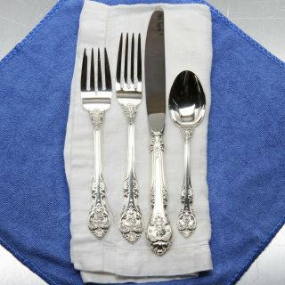 Gorham King Edward Sterling Silver Four (4) Piece Place Size Setting in Bags 4