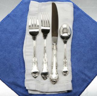 Gorham King Edward Sterling Silver Four (4) Piece Place Size Setting in Bags 5