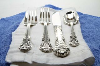 Gorham King Edward Sterling Silver Four (4) Piece Place Size Setting in Bags 6