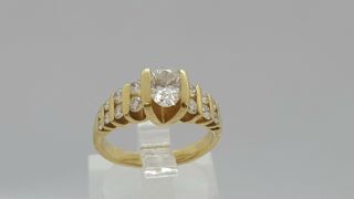 Vintage 14k Yellow Gold Channel Set Diamonds Ring