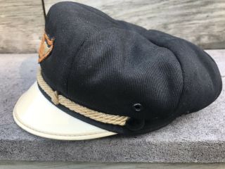 ANTIQUE HARLEY - DAVIDSON CAPTAINS White HAT CAP 30 ' S - 40 ' S Knucklehead 2
