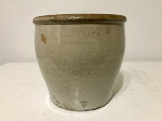 Antique Cowden & Co Harrisburg Pa Stoneware Crock With Handle