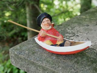Henning Wood Carving Fisherman In Boat Norway
