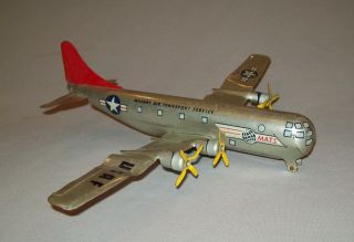 Old Vtg 1950s Tin Toy Airplane 12.  5 " Mats Military Air Transport Wwii Usaf B - 29