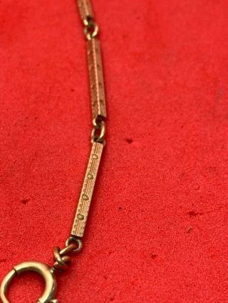 Solid 14k Gold Antique Watch Fob Chain 13 1/2 Inches 12.  7 Grams NR 2