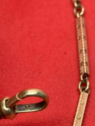 Solid 14k Gold Antique Watch Fob Chain 13 1/2 Inches 12.  7 Grams NR 3