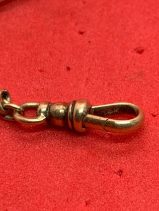 Solid 14k Gold Antique Watch Fob Chain 13 1/2 Inches 12.  7 Grams NR 4