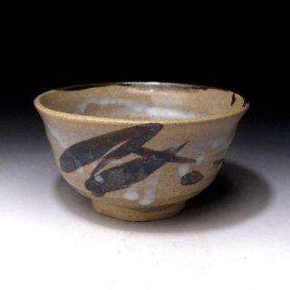 Sm5: Vintage Japanese Pottery Tea Bowl,  Karatsu Ware
