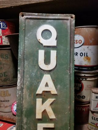vintage old Quaker State Motor Oil metal sign gas station garage general store 2