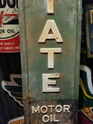 vintage old Quaker State Motor Oil metal sign gas station garage general store 5