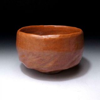 Oj1: Vintage Japanese Pottery Tea Bowl,  Raku Ware,  Aka Raku,  Red Raku