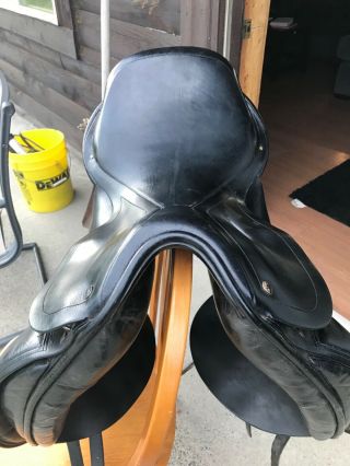 A.  J.  Foster Lauriche Dressage Saddle RARE WOOL FLOCKED PANELS 18” MW 4
