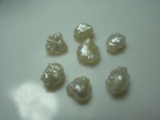 7 rare Natural Mississippi River Pearls ROSE BUD Uncultured FW 1/2 drilled pearl 4