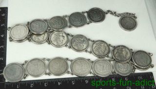 RARE 1891 - CC Morgan Silver Dollar w19 Additional Morgan Coin HEAVY Sterling Belt 5