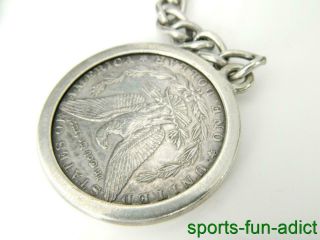 RARE 1891 - CC Morgan Silver Dollar w19 Additional Morgan Coin HEAVY Sterling Belt 8