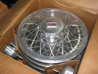 Rare Set Of 4 Nos Gm Oldsmobile 88 98 15 " Wire Hubcaps 998389
