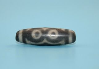 41 13 Mm Antique Dzi Agate Old 9 Eyes Bead From Tibet