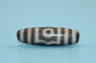 41 13 mm Antique Dzi Agate old 9 eyes Bead from Tibet 2
