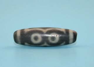 41 13 mm Antique Dzi Agate old 9 eyes Bead from Tibet 4